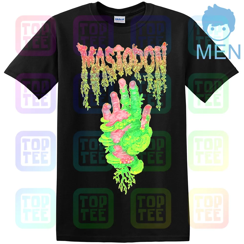 MEN-BLACK Mastodon грибы рука черная футболка официальный группа Merch - Цвет: MEN-BLACK
