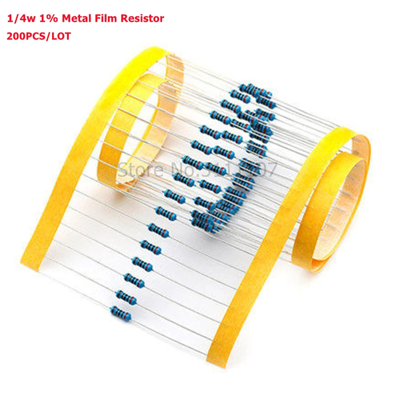 200PCS 1/4W 510 ohm resistor +/- 1% ROHS1/4w 510R ohm Metal Film Resistors / 0.25W Watt color ring resistance Carbon Film