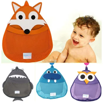 

ILFML Cartoon Wall Hanging Kids Baby Bath Tub Toy Tidy Storage Suction Cup Bag Knitted Net Mesh Bag Shampoo Organizer Container