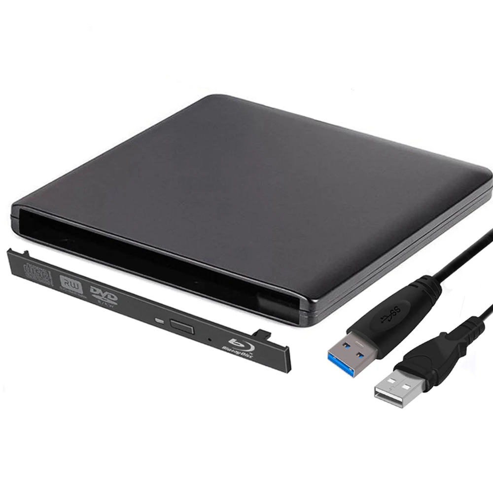 Черный внешний корпус для CD/DVD RW Blu ray чехол с USB 3 0 12 7 мм SATA оптического привода