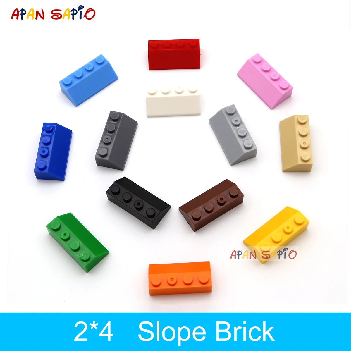 40pcs DIY Building Blocks Slope 2x4 Thick Figure Bricks Educational Creative Compatible With 3037 Toys for Children Size