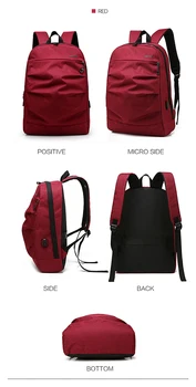 

Backpack Computer Travel Bag Oxford Cloth Large Capacity Adjustable Large Capacity USB Charging Hole Multi-pocket Case Bag