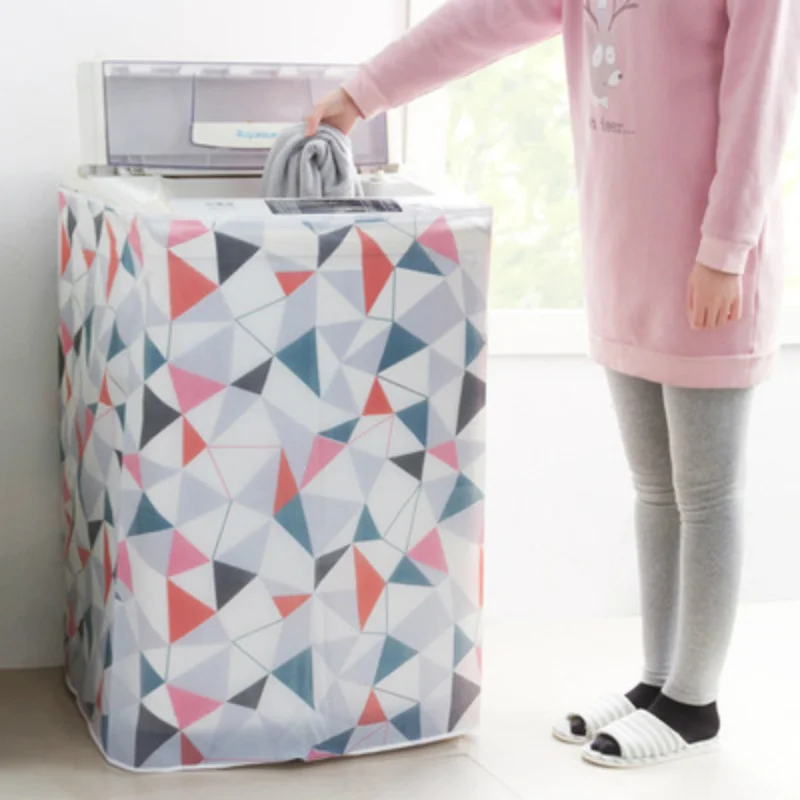 

Printing PEVA Sunscreen Dust Proof Cover Washing Machine Cover Waterproof Case Washing Machine Protective Dust Jacket 2 Type 1PC