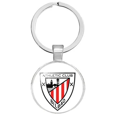 NO.22 Football Club Keychain Jewelry with Glass Cabochon Football Team Logo Socceer Club Charm Wrap Leather Braided Keyrings - Цвет: NO.22