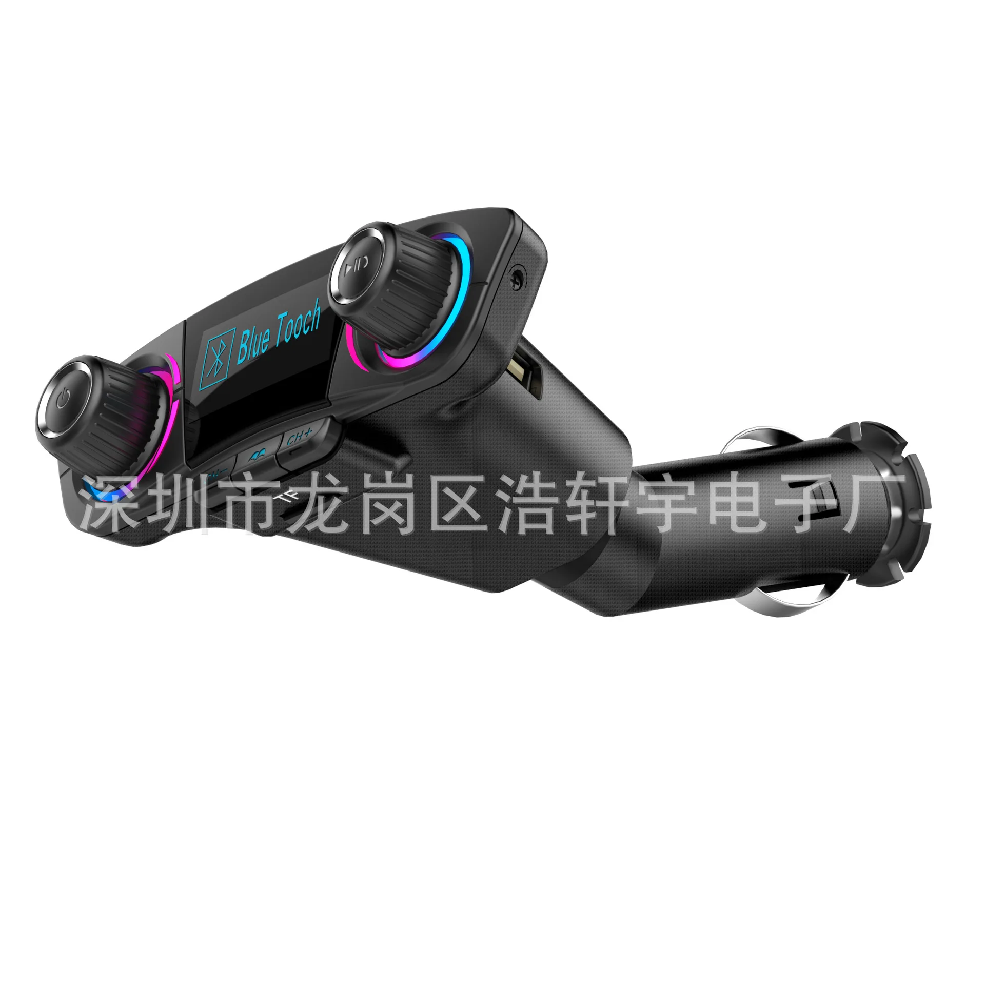 BT06 стиль двойной головкой Bluetooth Hands-free автомобильный комплект MP3 Двойная Ручка Потрясающие огни большой дисплей экран напряжение телеграф