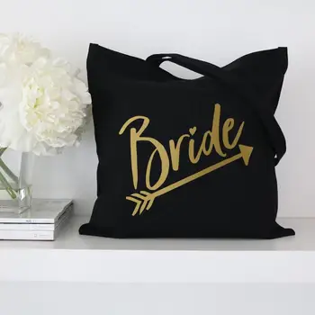 

Bride maid of honor bachelorette party gifts wedding tote bags Canvas bag shopping bags Travel Cosmetic bag handbag with zipper