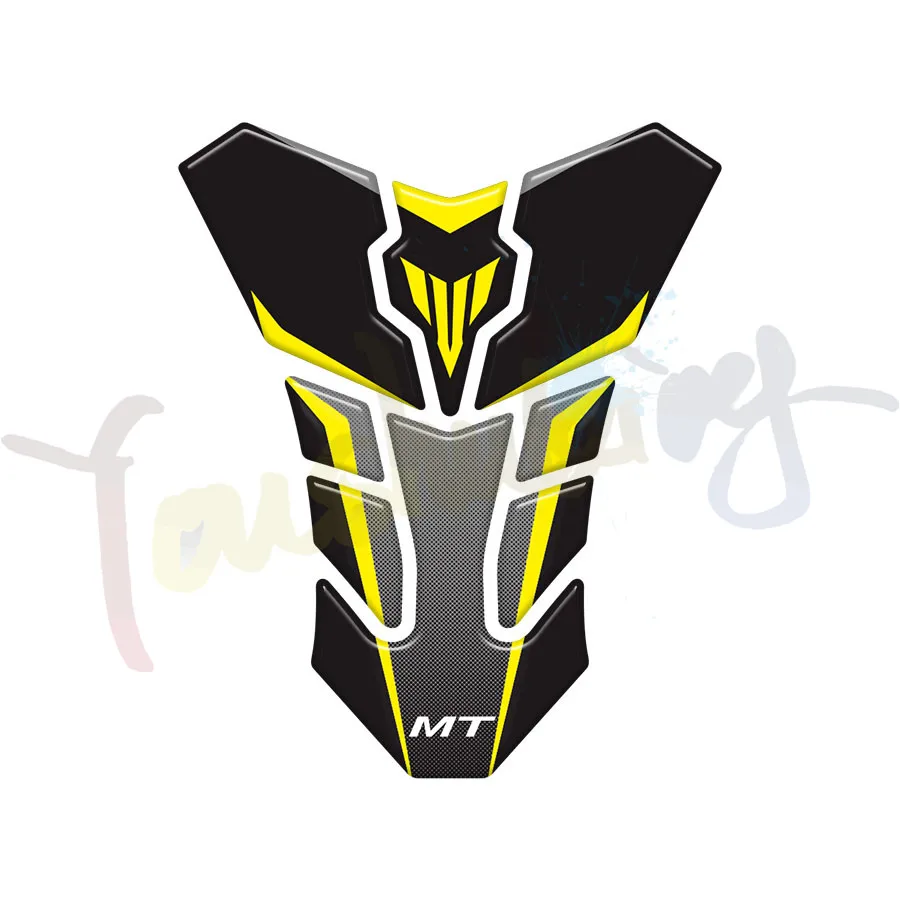Подходит для Yamaha MT10 MT-10 MT09 MT07 FZ09 MT25 газовая крышка поднятый топливный бак Pad светоотражающие наклейки эмблема защита мотоцикла - Цвет: Цвет: желтый