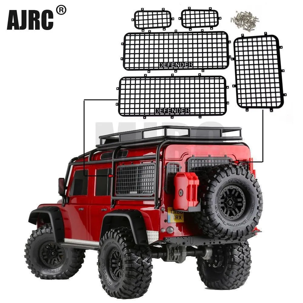 Trax Trx4 Defender 82056-4 금속 창 메쉬 보호 네트 1/10 Rc 크롤러 자동차