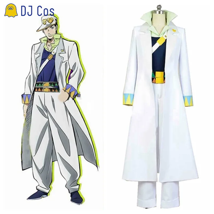 JoJo's Bizarre Jotaro Kujo белый костюм для косплея Adventure униформа на заказ нарядный куртка