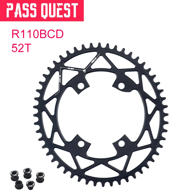Pass Quest SHIMAN0 R110/4 BCD 110BCD Овальный дорожный велосипед узкая широкая цепь 42 T-52 T велосипедная цепь ultegra R7000 R8000 DA9100 - Цвет: 52T