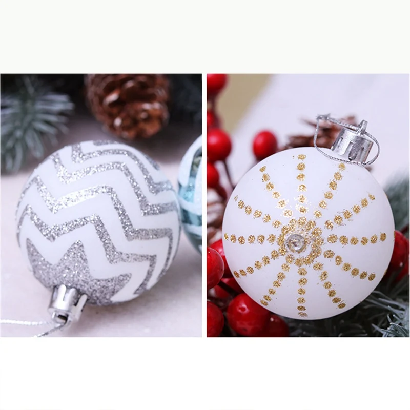 24pcs/Pack 6CM Christmas Tree Ball Decoration Xmas Ornaments Balls New Year Gifts Home Accessories Bauble Hanging Decor Supplies