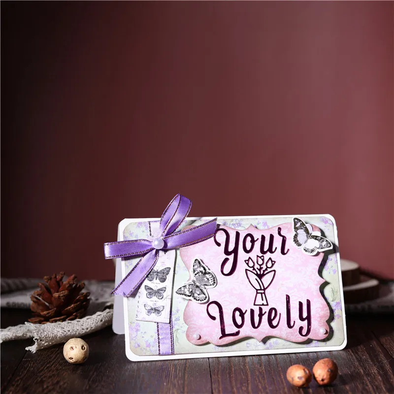 

GJCrafts You Are Lovely Word Dies Metal Cutting Dies New 2019 for Card Making Scrapbooking Album Embossing Craft Letter Dies