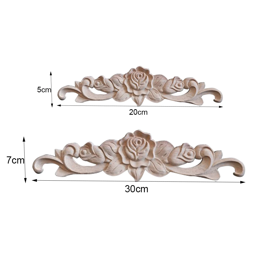 Шкаф длинная кровать мебель Декор стены угловая Onlay Неокрашенная Аппликация в форме цветка резьба по дереву винтажный шкаф домашний комод