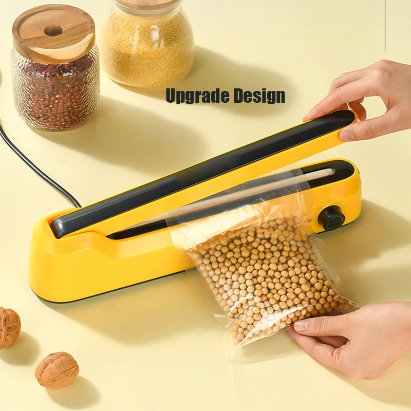 Sellador al vacío de alimentos creativo, Mini máquina de sellado térmico portátil, sellador de impulso de plástico