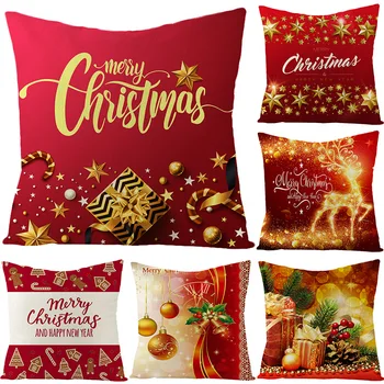 

New Year 2021 Merry Christmas Cushion Cover Decorations for Home Navidad 2020 Neol Xmas Ornaments Gifts Christmas Navidad Decor