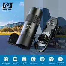 APEXEL 6X20M Monocular Handy Mini Telescope 0.3m Close Observation Multi-layer Coated With Clip For Travel Camping Museum