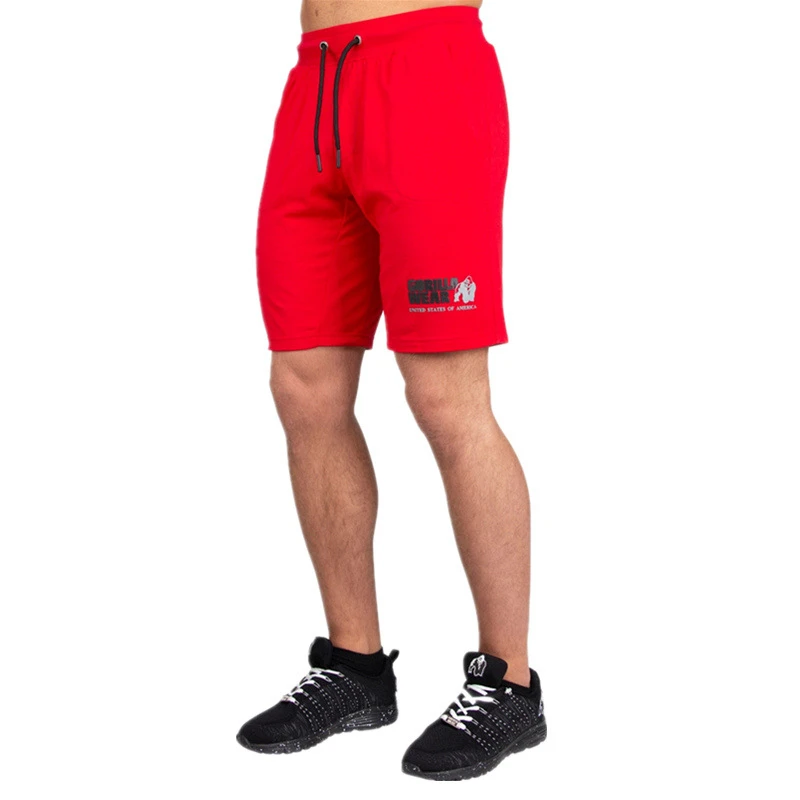 red Спортивные шорты для мужчин s Короткие брюки повседневные бегуны мужские s шорты для бодибилдинга спортивные штаны для фитнеса мужские спортивные шорты - Цвет: red