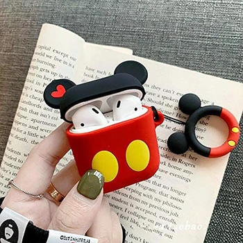 

Cute 3D Cartoon Mouse Wireless Earphones Soft Case For Apple AirPods 1 2 3 Liquid Silicone Charging Headphones Protective cover