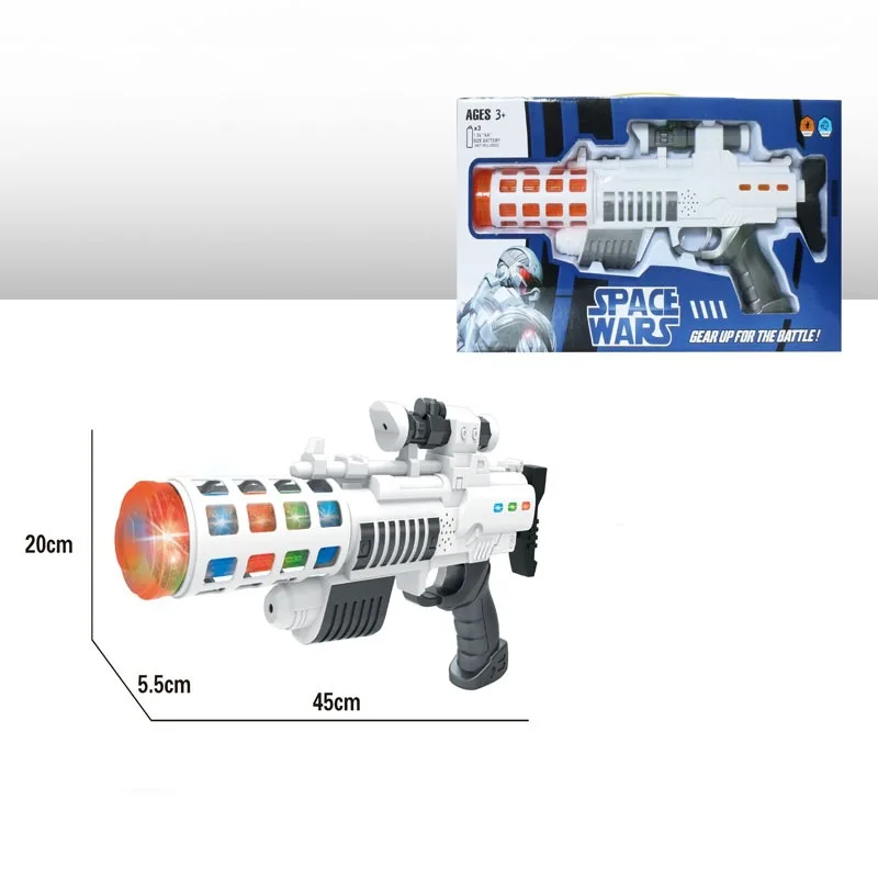 

Hot Sales Electric Children Science Toy Gun Light yin le qiang Baby Gift Sound And Light Space Pistol Toy
