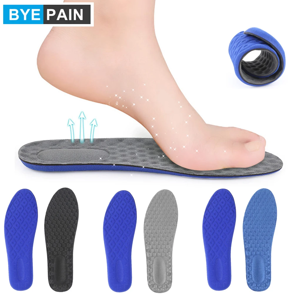 1Pair Sports Elastic Cotton Insoles Sweat Absorbent Shock Absorption Running Insoles Anti-slip Cushioning Massage Insole Pads children orthotics insoles memory foam comfortable breathable shoes pad running sports arch support insole kids leg health care