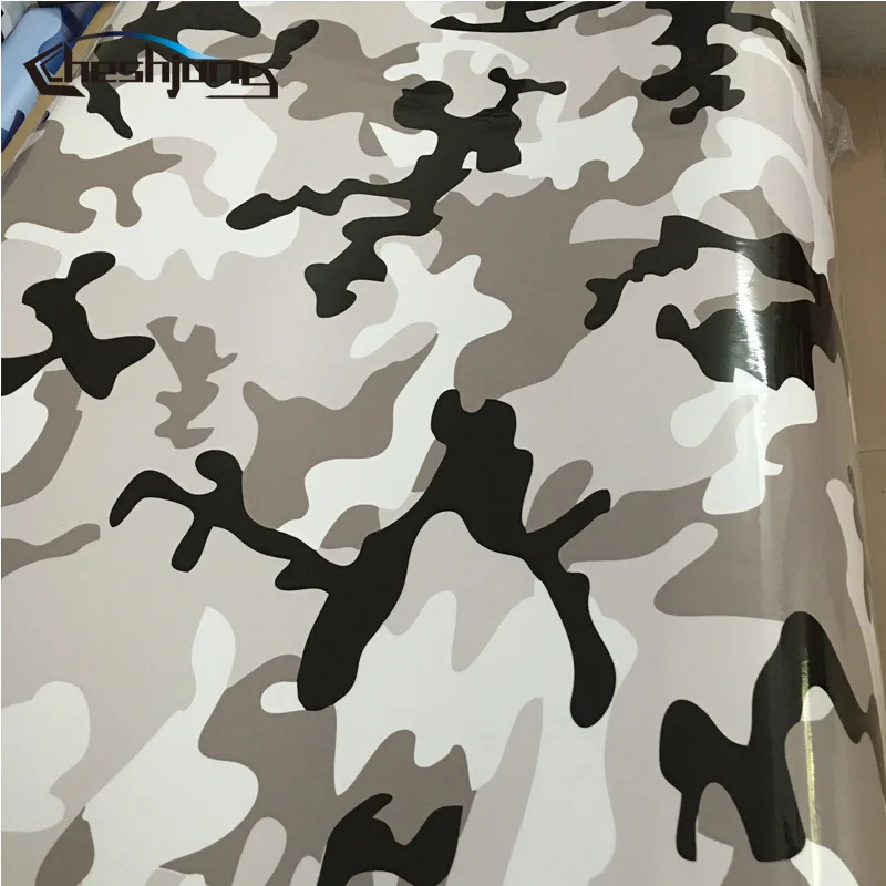 Glossy-Black-White-Snow-Camouflage-Vinyl-Car-Film