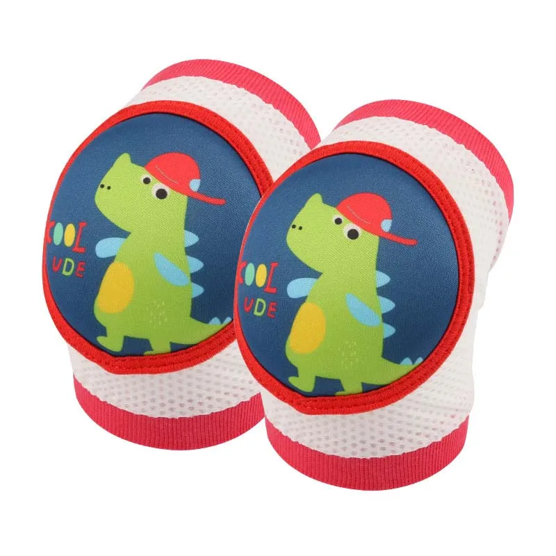 Red dinosaurs Защитные наколенники для новорожденных мальчиков и девочек, защитные наколенники, сетчатые наколенники, гетры, детская подушка для ног - Цвет: Red dinosaurs