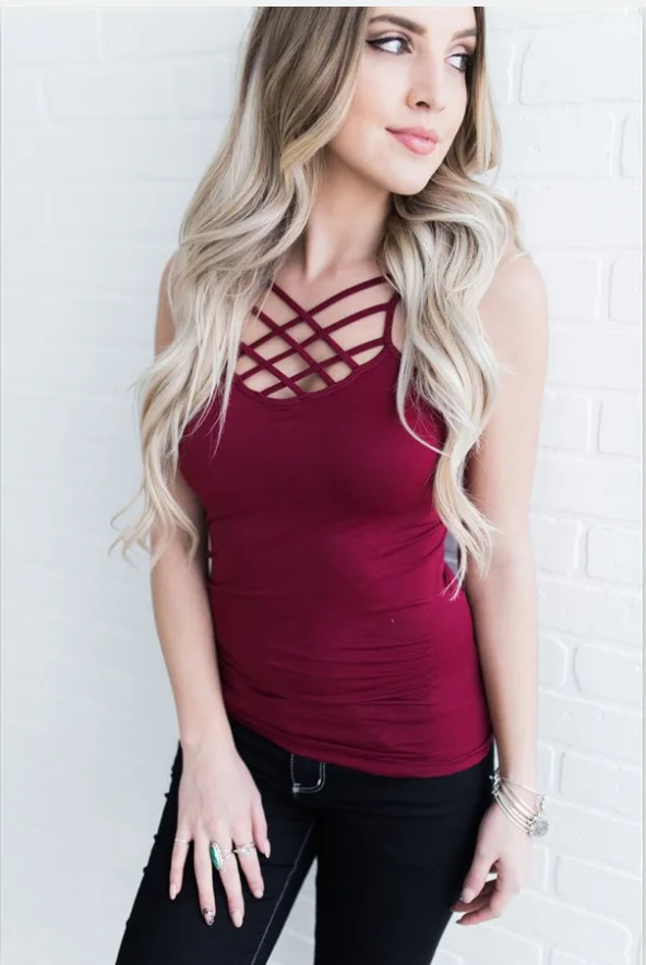 S848 Red Blusas Femininas, летняя женская блузка, кружевная, винтажная, без рукавов, белая, вязаная крючком, повседневные рубашки, топы размера плюс, s, m, l, xl, XXL - Цвет: S848 Red