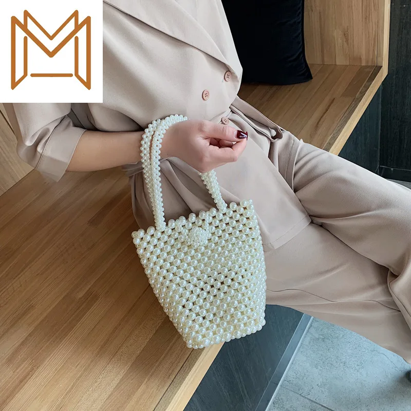 

Pearl Bag Woman Package 2019 Western Style Hundred Hand Work Weave Portable Small