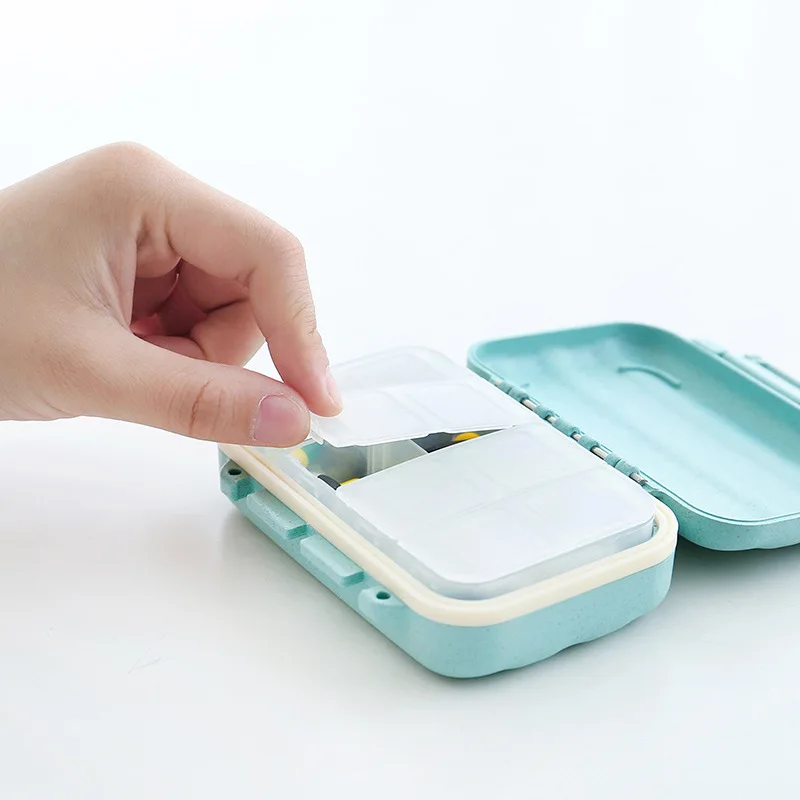 Контейнер для таблеток мини коробка для лекарств Пшеница упаковка для соломки маленький портативный уплотнительное зарядное устройство чехол Коробка для лекарств
