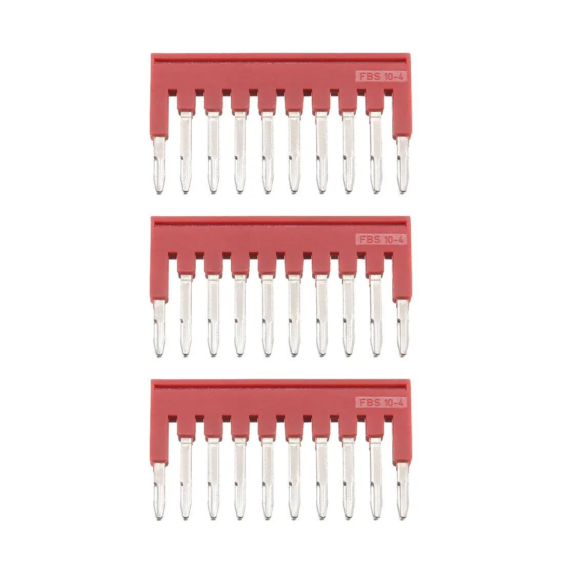 

uxcell 3 Pcs 500V 17.5A 10 Positions Terminal Block Barrier Strip Pre-insulated Red for Machiney Electric Power and Railway