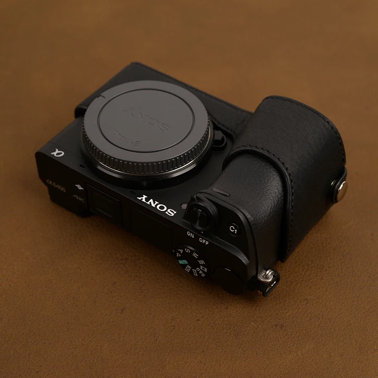 Sony A6100 A6300 A6400 кожаный чехол Камера Защитный Чехол Половина чехол|Сумки для