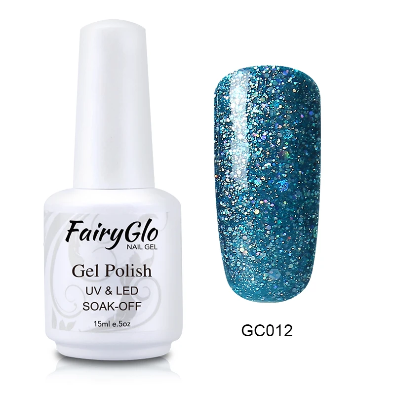 FairyGlo 15 мл Dimond Bling гель для ногтей УФ светодиодный Гель-лак-эмаль для ногтей краска для ногтей Гель-лак Полуперманентная блестящая краска гель лак для ногтей Чернила - Цвет: GC012