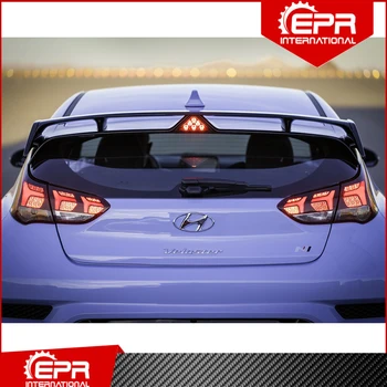

For Veloster N Style Carbon Fiber Rear Spoiler (No with brake lights ) Glossy Carbon Roof Wing Splitter For Veloster 2019+