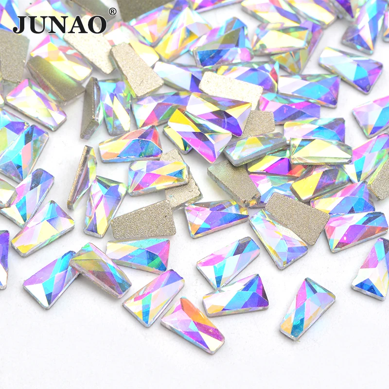 JUNAO 50 шт 6*8 мм Череп стеклянные стразы с плоской задней частью Необычные хрустальные камни для дизайна ногтей украшения DIY наклейки со стразами