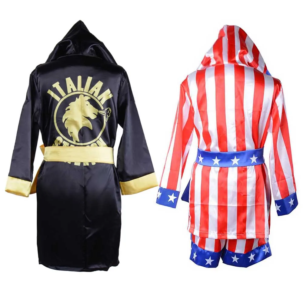 Rocky Balboa Boxen Kostum Kinder Boxer Robe Film Apollo Rocky Cosplay Italienische Hengst Amerikanischen Flagge Bademantel Boxer Shorts Set Boys Costumes Aliexpress