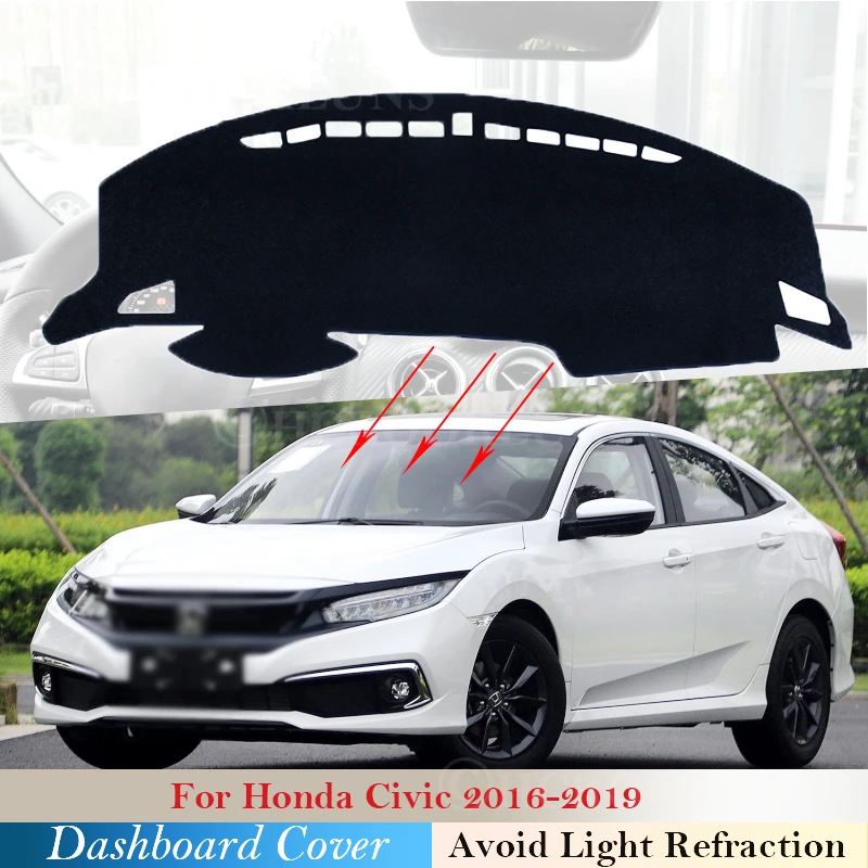 Крышка приборной панели Защитная панель для Honda Civic 10 2016 ~ 2019 автомобильные