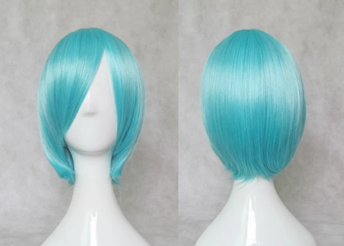 Eva Ayanami Rei Touhou Project Cirno Cosplay Wigs Synthetic Hair Aqua Blue Short Hair With Double Ponytails Free Hair Cap Aliexpress
