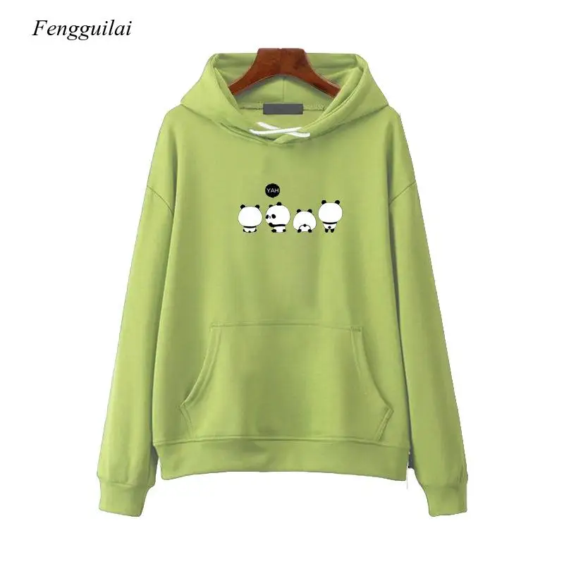 Print Hoodies Women Hooded Oversize Pullovers Harajuku Warm Kawaii Female Loose Streetwear Sweatshirts