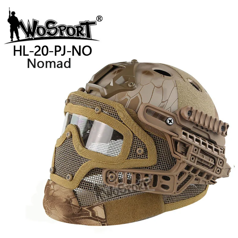 HL20PJ Wosport Горячий Тактический Шлем BJ MH ABS код с Goggle для военных страйкбол для пейнтбола армейские Wargame мотоцикл Охота - Цвет: HL20PJ