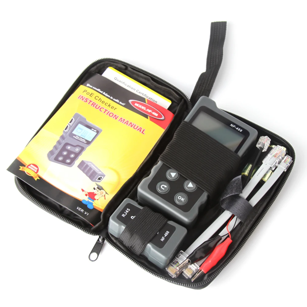 Multi-functional LCD Network Cable Tester PoE Checker Inline PoE Voltage and Current Tester with Cable Tester