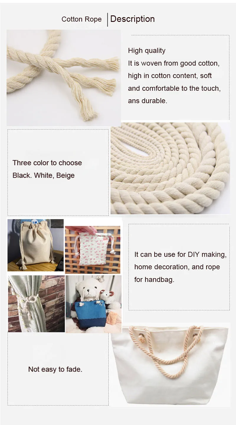 de algodão torcido grosso cordões para têxtil