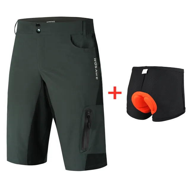 WOSAWE Cycling Shorts Summer Breathable Loose Short MTB Shorts Bike Shorts Men Running Bicycle Pants Riding Shorts Pants BL136-Gray Set