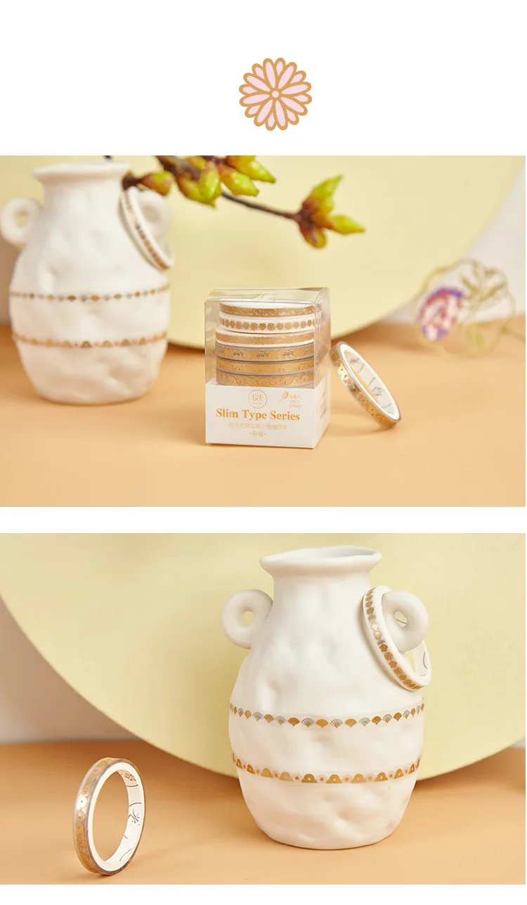 6 шт./упак. супер тонкий 0,5 см золочение космические Звезды Лента из ПЭТ набор «сделай сам» для Скрапбукинг Стикеры запечатанных лент для школы канцелярские товары
