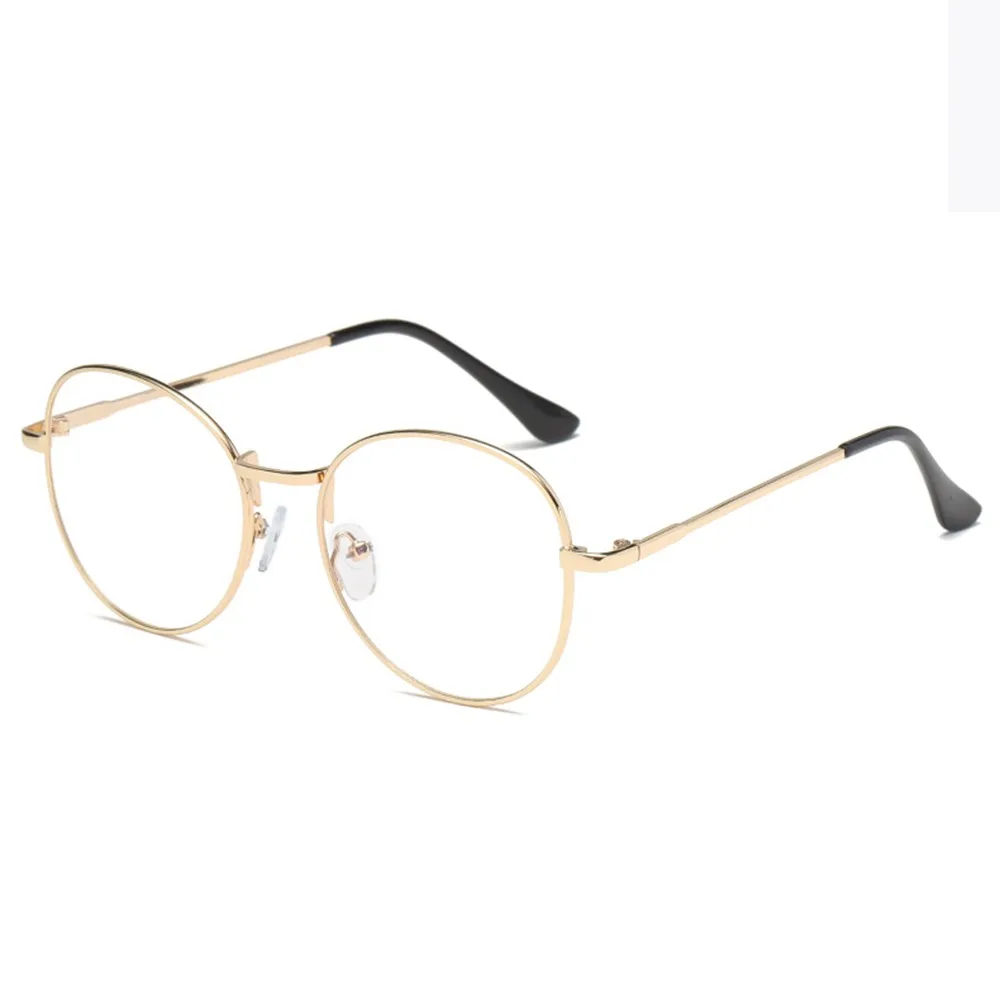 Новые классические дизайнерские очки оправы для оптики металлические круглые очки оправа простые металлические женские/оправа для мужских очков - Цвет оправы: gold