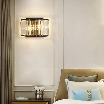 

LED crystal wall lamp modern retro wall lights home living room bedroom corridor blacony decoration wall surface lighting