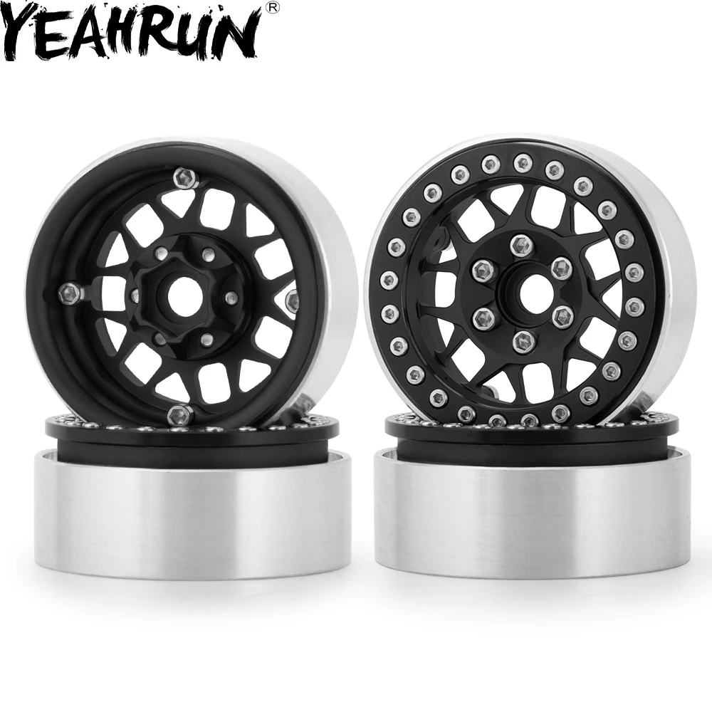 

YEAHRUN 1/4/5PCS Metal Beadlock Wheels Rims 1.9inch for 1/10 SCX10 Part of RC Car Accessories