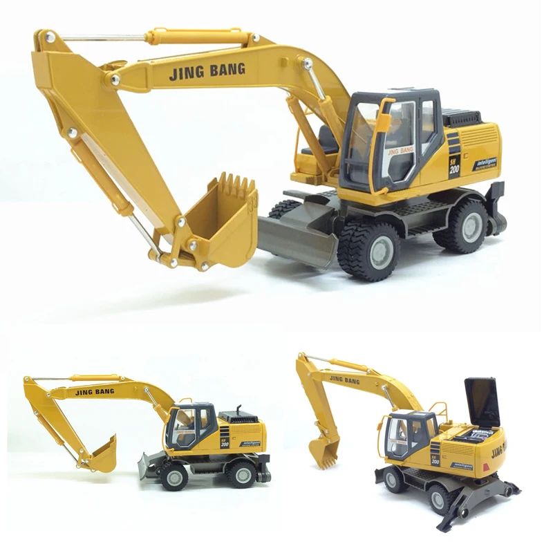 

Crawler Excavator 1:50 Metal Wheeled Excavator for Children's Toys Die Cast Alloy Engineering Vehicle