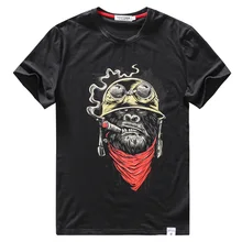 Хлопковая футболка мужская забавная футболка уличная одежда хип-хоп модная футболка с рисунком обезьяны 3D принт спортивная мужская повседневная футболка большой размер