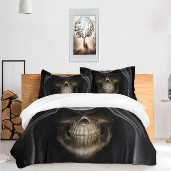 

3D Skull Bedding Set Black Color Duvet Cover Twin Full Queen King Size bedlinen Home Textiles