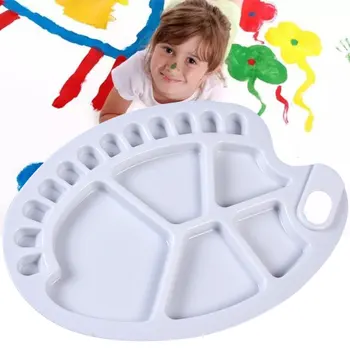 

Plastic Palette Oval Watercolor 17 Wells Mixing Drawing Oil Tray Painting Art